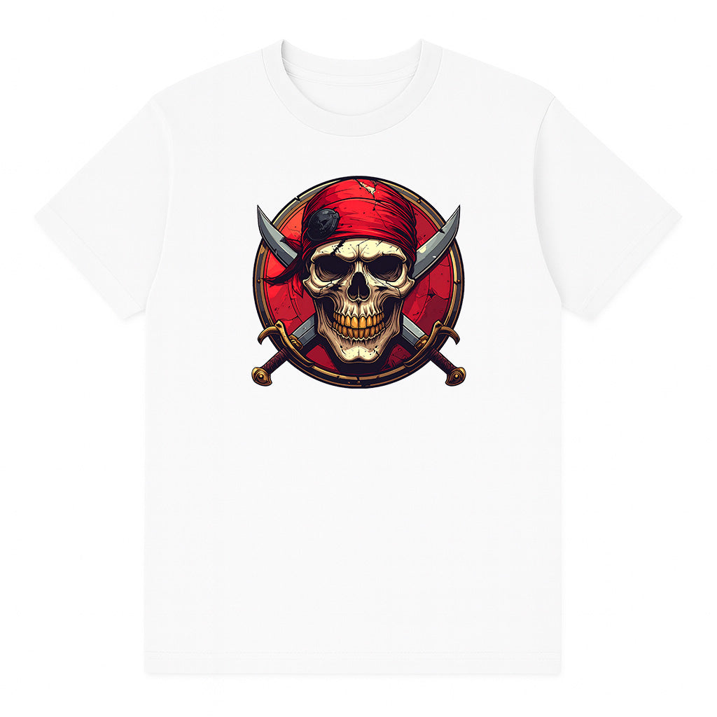 T-shirt Pirate Red Bandanna White Men's